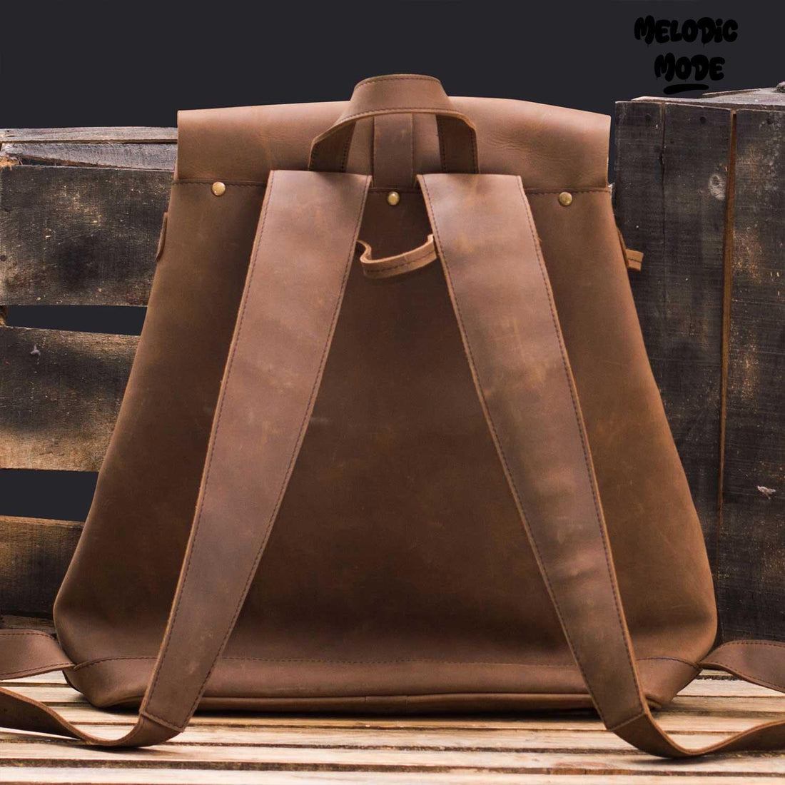 Premium Cowhide Leather Backpack| Crazy Horse Finish, Brass Hardware, Spacious Leather backpack, Soft Shoulder Straps & Durable Construction